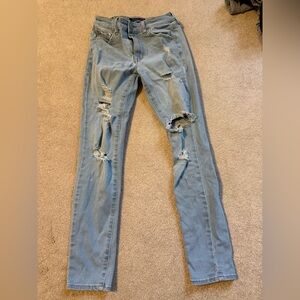 Aeropostale Light Blue Distressed Skinny Jeans